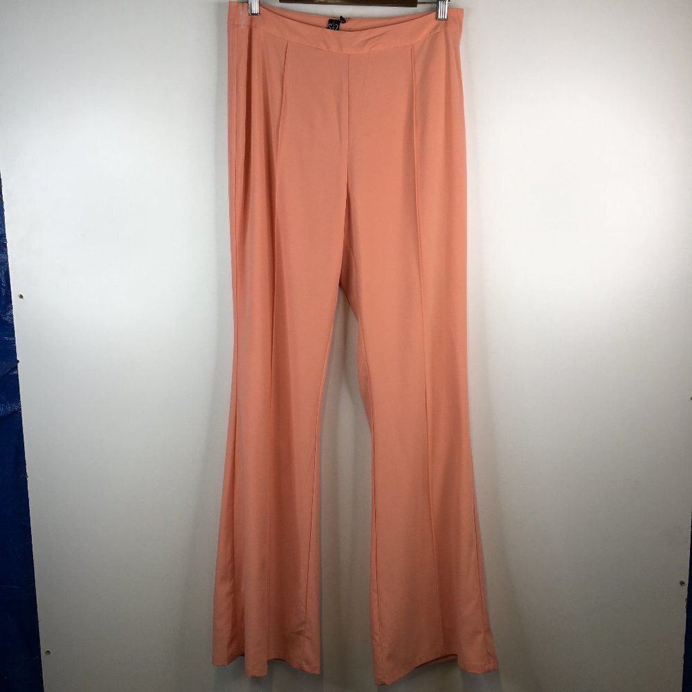 Windsor High Waist Wide Leg Lined Peach Trousers Pants Size L. NEW